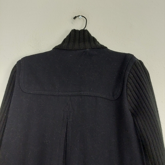 Gap Duffle Coat Jacket Military Size M Wool Blend Zip Toggle Button Heavy Black. - Picture 9 of 12
